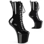 Bottine Sans Talon Noir Vernis