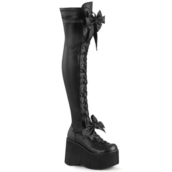 Cuissardes Noeud Cuir Végan Noir Mat