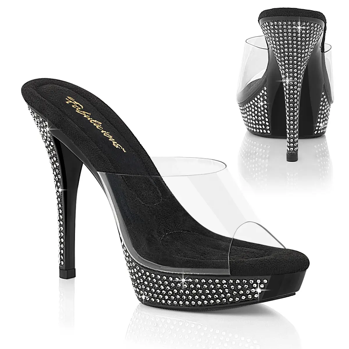 Mules strass Noires Fabulicious ATHENA-501